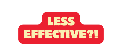 Less effective